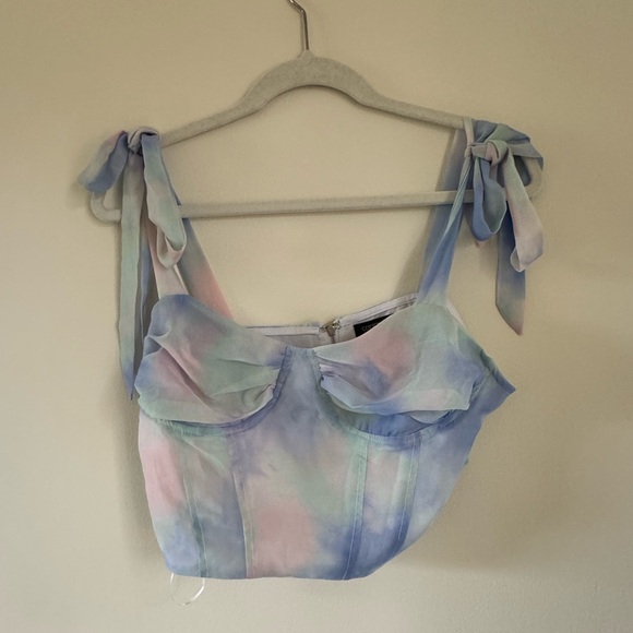 Cotton Candy LA | Cropped Corset Tank Top | L - Picture 1 of 10